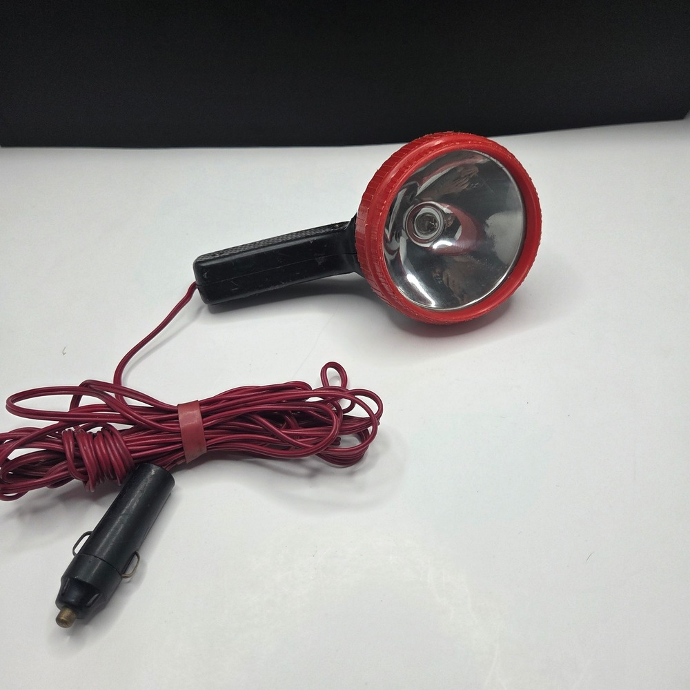 Globe Brand Vintage Spotlight Handheld 12V Car Cigarette Lighter Red Chrome G5